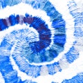 Indigo Spiral Shibori Pattern. Blue Swirl Watercolor Painting. White Watercolor Splash. Cobalt Brush Painting. Beryl Dirty Art Pai