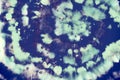 Indigo Tie Dye. Circle Patterns. Abstract Royalty Free Stock Photo