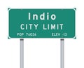 Indio City Limit road sign