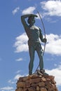 Indio Tehuelche monument in Puerto Madryn, a city in Chubut Province, Patagonia, Argentina
