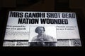 Indira Gandhi dead assasination newspaper Royalty Free Stock Photo