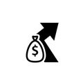 Indirect cost glyph icon.