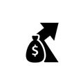 Indirect cost silhouette icon. Royalty Free Stock Photo