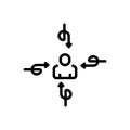 Black line icon for Indirect, unobserved and person Royalty Free Stock Photo