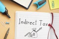Indirect Tax is shown using the text Royalty Free Stock Photo