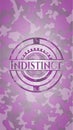 Indistinct pink camouflage emblem. Vector Illustration. Detailed. EPS10