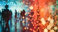 Indistinct shapes and soft lighting create a mesmerizing effect in this blurry view of an art installation