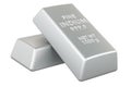 Indium bars, indium ingots. 3D rendering