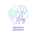 Individual advocacy blue gradient concept icon