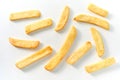 Individual big steak pommes or french fries chips Royalty Free Stock Photo