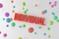 Individual, business conceptual colorful 3D rendered words. Digital, background, rendering & wallpaper.