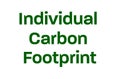 Individual carbon footprint, Green inscription on a white background, Environmental concept, illustration Royalty Free Stock Photo