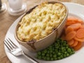 Individual Cottage Pie with Peas and Carrots