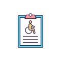 Individual disability insurance RGB color icon