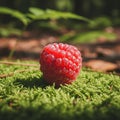 Individual drupelets that comprise the raspberry are clearly visible, giving Royalty Free Stock Photo