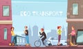 Individual Eco Transport City Poster Royalty Free Stock Photo