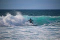 Individual fun sport - surfing in ocean waves Playa de las Americas, Tenerife, Spain