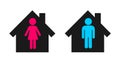 Individual housing of lonely and independent single man and woman
