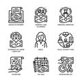 Individual Income Tax Icon Set