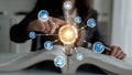 Individual Interacting with Smart Technology Interface Over Open Book Representing Knowledge Sharing and Digital Royalty Free Stock Photo