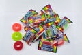 Individual packets of lifesavers gummi sweets Royalty Free Stock Photo