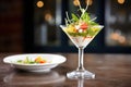 individual serving, greek salad in martini glass
