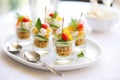 individual servings of chickpea salad in small cups