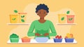 An individual using meal prep containers to portion out nutritious meals staying on track with their dietary goals