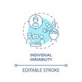 Individual variability turquoise concept icon