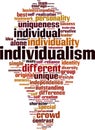 Individualism word cloud Royalty Free Stock Photo