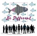 Individuality Unique Different Fish Graphic Concept