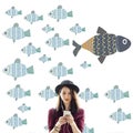 Individuality Unique Different Fish Graphic Concept Royalty Free Stock Photo