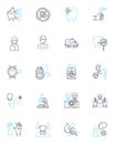 Individualized approach linear icons set. Personalization, Customization, Tailoring, Specificity, Focusing