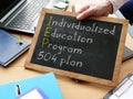 Individualized education program IEP 504 plan is shown on the conceptual business photo