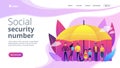 Social insurance concept landing page.