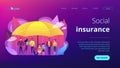 Social insurance concept landing page.