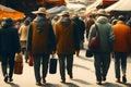 Individuals wandering at a market, Generative AI Illustration