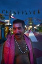 Indo-fijian man visit at Sri Siva Subramaniya Hindu temple in Na