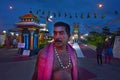 Indo-fijian man visit at Sri Siva Subramaniya Hindu temple in Na Royalty Free Stock Photo