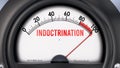 Indoctrination that is hitting a full scale, showing a very high level of indoctrination. Rising or maximum va Royalty Free Stock Photo