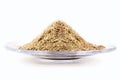Indolebutyric acid, talc or rooting powder, thiamine sulfur, vegetable vitamin, fertilizer or fertilizer isolated on white