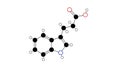 3-indolepropionic acid molecule, structural chemical formula, ball-and-stick model, isolated image indole-3-propionic acid Royalty Free Stock Photo