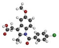 Indomethacin indometacin non-steroidal anti-inflammatory drug NSAID molecule. Royalty Free Stock Photo