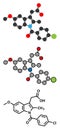 Indomethacin (indometacin) non-steroidal anti-inflammatory drug (NSAID) molecule Royalty Free Stock Photo