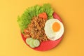 Indomie Goreng. Indonesian Instant Noodle with Sunny Side Egg