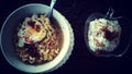 Indomie Noodles onion chiken with eggs and rice