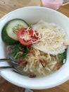 Indomie telor setengah matang topping keju parut , favorit noodle from Indonesia