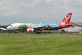 Indonesia AirAsia PK-AXD, Airbus A320-200, Colours of Indonesia livery (Boyolali, Indonesia-February 9, 2019)