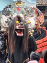 Indonesia Authentic Mask Barong in East Java Local Culture Festival