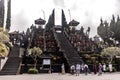 Indonesia Bali 09.10.2015 Local people at Pura besakih mother temple during big ceremony Royalty Free Stock Photo